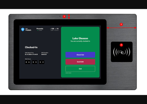 10.1" terminals all-in-one solution touch panel PC with NFC RFID card reader built-in Web camera for door entrance attendance management