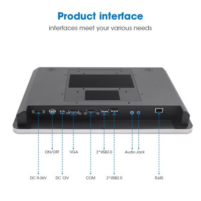 10.1" Fanless Pcap Touch Panel PC Industrial All-in-one Touch Kiosk